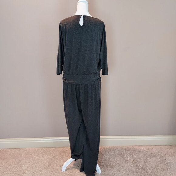 Soft Surroundings Toujours Jersey Knit Grey Jumpsuit Size Lg - Picture 10 of 11